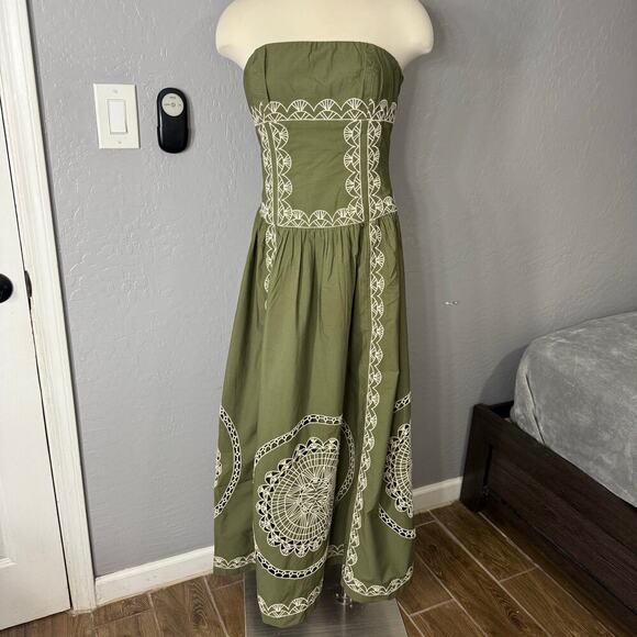 Anthropologie Strapless Drop-Waist Midi Dress 4130318350051 - Picture 1 of 7